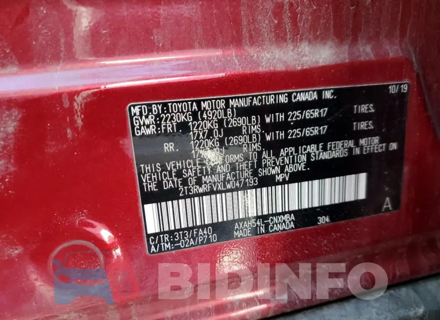 2T3RWRFVXLW047193 Photo# 13