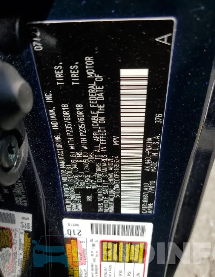 5TDZRKECXPS169624 Photo# 14