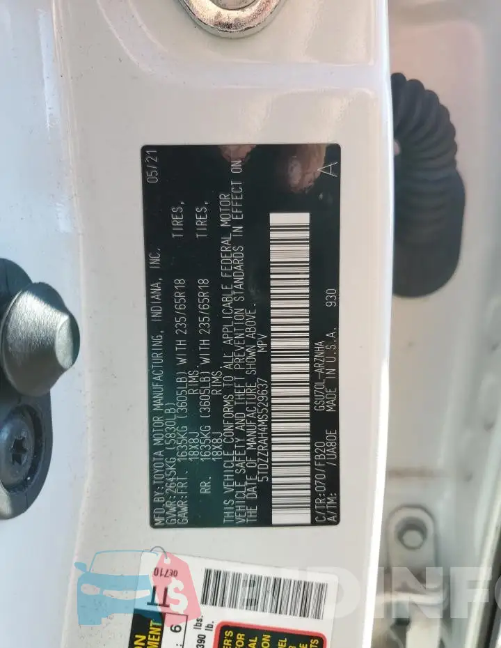 5TDZZRAH4MS529637 Photo# 12