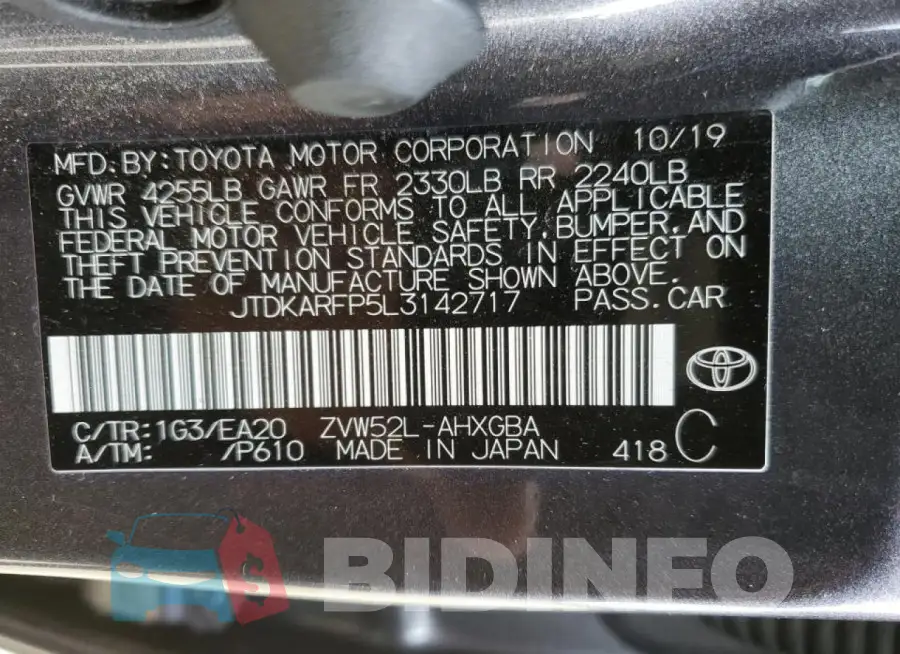 JTDKARFP5L3142717 Photo# 13
