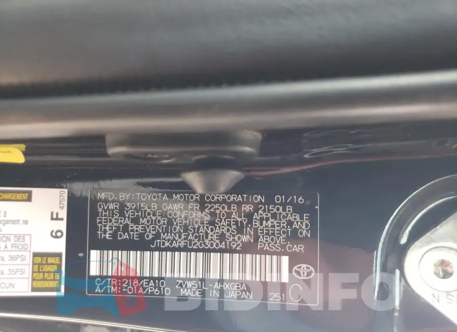 JTDKARFU2G3004192 Photo# 13
