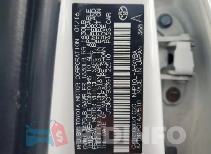 JTDKDTB33G1122510 Photo# 12