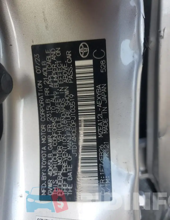 JTDT4MCE0PJ103519 Photo# 12