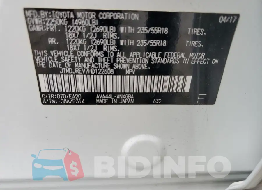 JTMDJREV7HD122608 Photo# 14