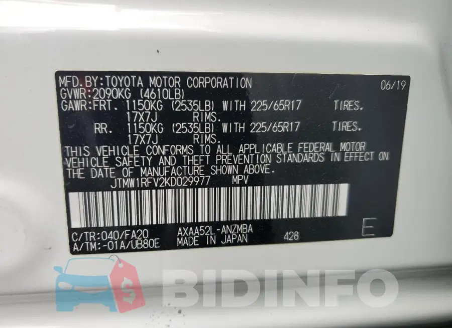 JTMW1RFV2KD029977 Photo# 13