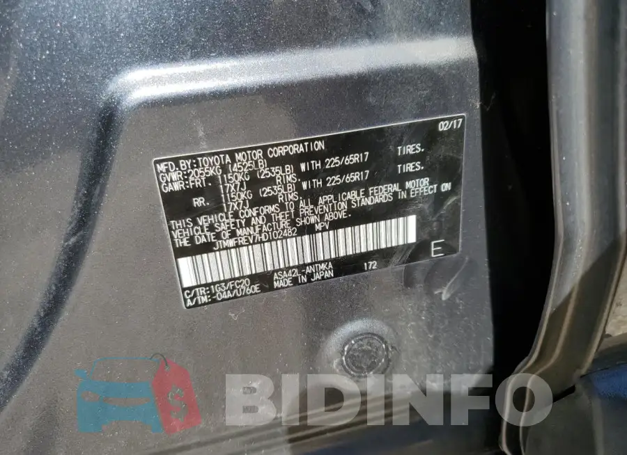 JTMWFREV7HD102482 Photo# 13