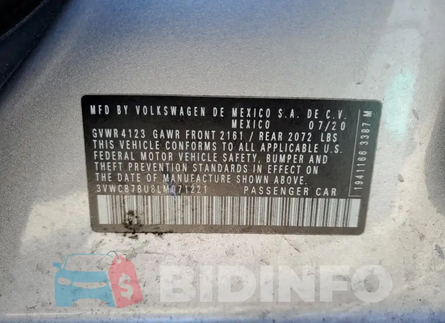 3VWCB7BU8LM071221 Photo# 12