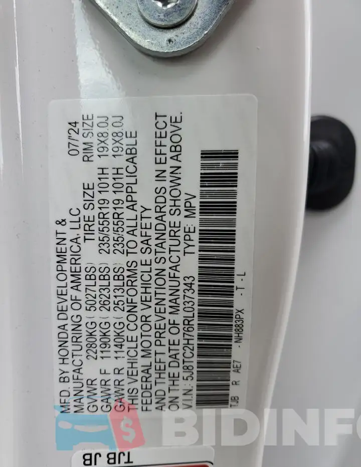 5J8TC2H76RL037343 Photo# 13