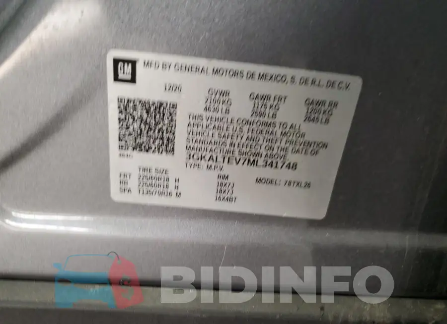 3GKALTEV7ML341748 Photo# 13