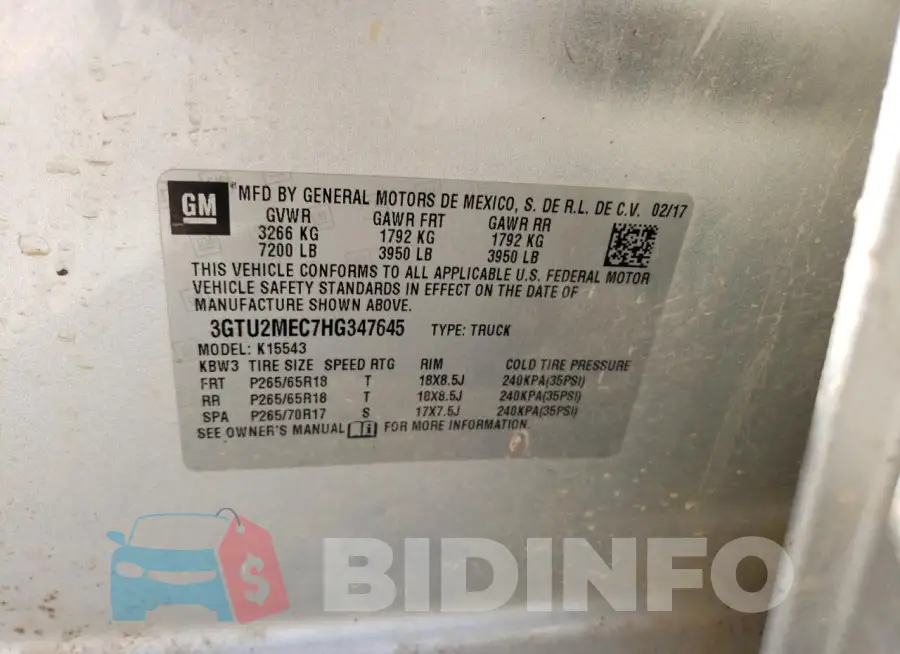 3GTU2MEC7HG347645 Photo# 12