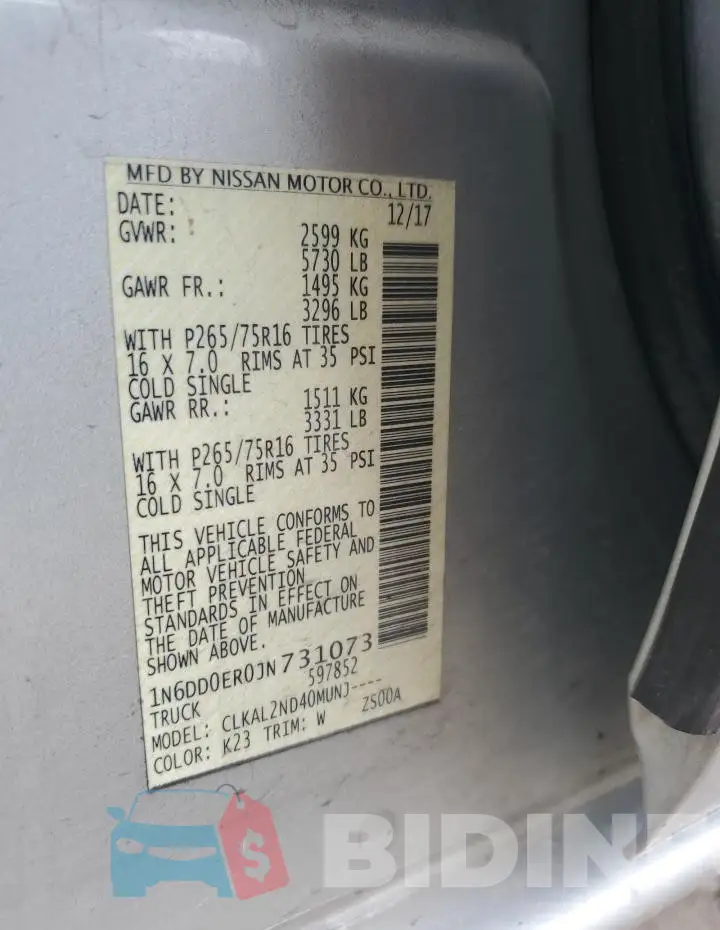 1N6DD0ER0JN731073 Photo# 12