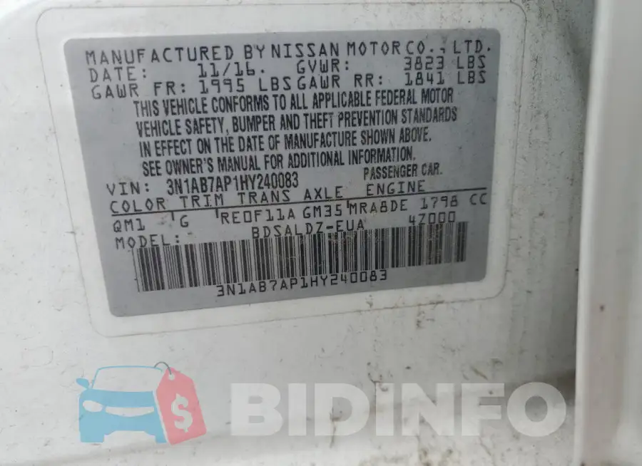 3N1AB7AP1HY240083 Photo# 13