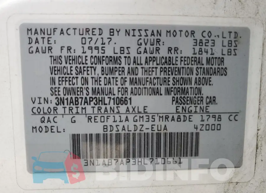3N1AB7AP3HL710661 Photo# 12