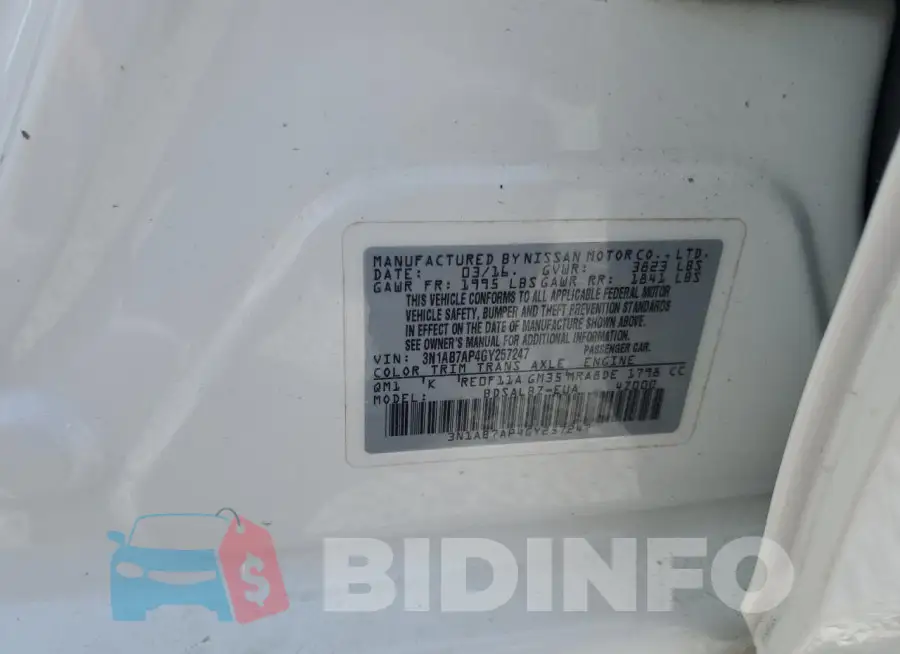 3N1AB7AP4GY257247 Photo# 12
