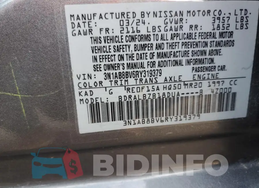 3N1AB8BV6RY319379 Photo# 12