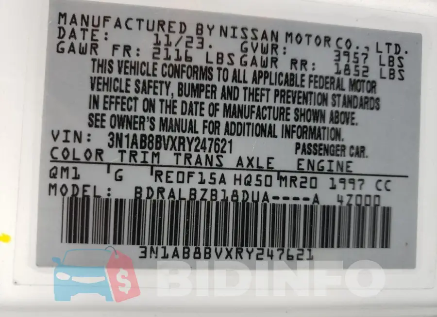 3N1AB8BVXRY247621 Photo# 12