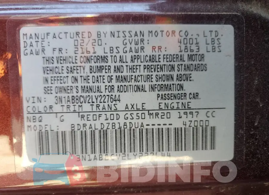 3N1AB8CV2LY227644 Photo# 12