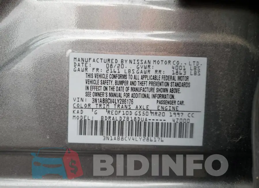 3N1AB8CV4LY286176 Photo# 12