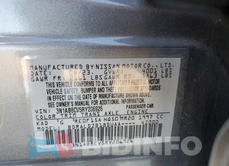 3N1AB8CV5RY206926 Photo# 13