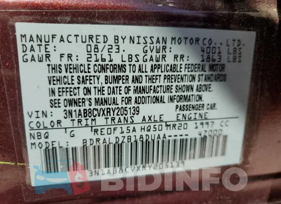 3N1AB8CVXRY205139 Photo# 12