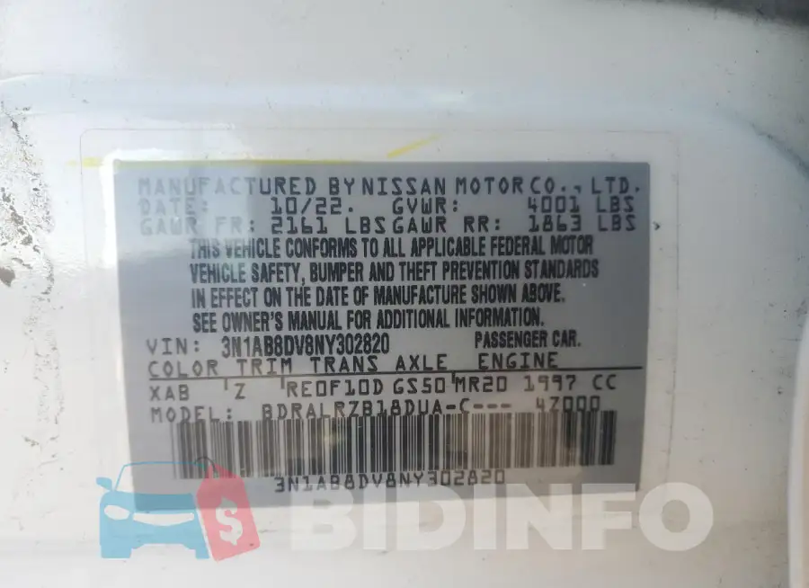 3N1AB8DV8NY302820 Photo# 12