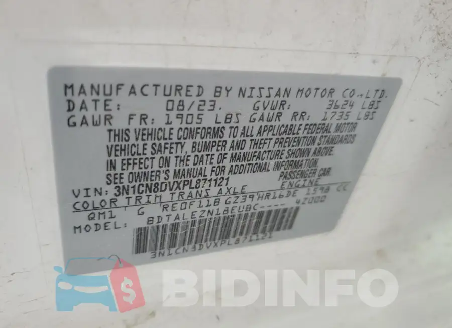 3N1CN8DVXPL871121 Photo# 12