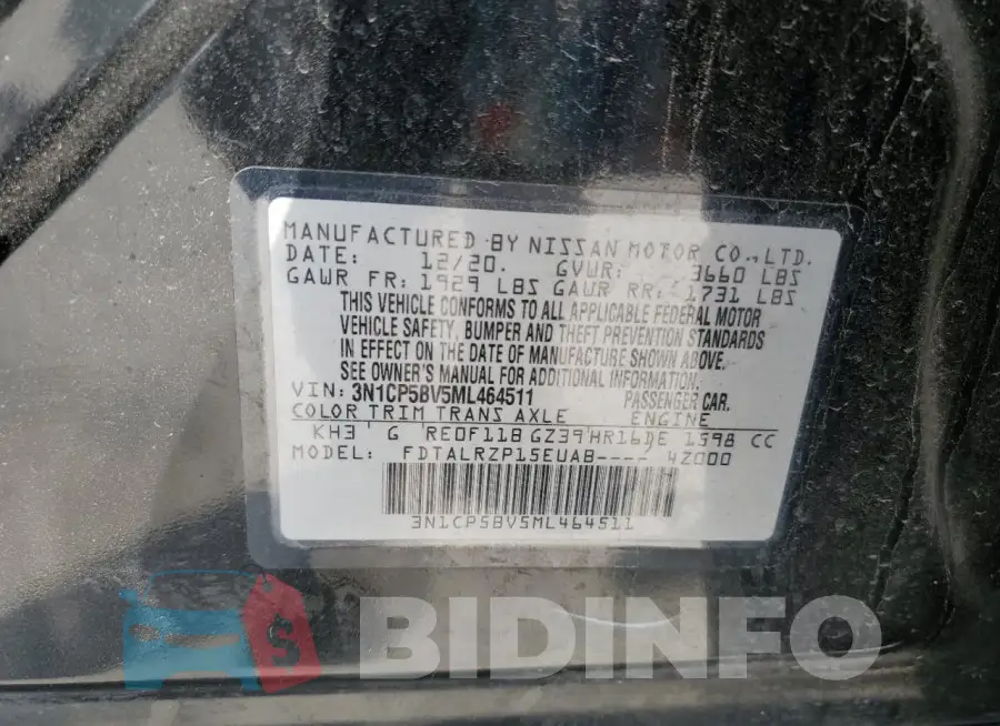 3N1CP5BV5ML464511 Photo# 12
