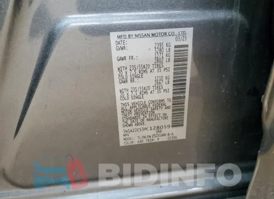 5N1AZ2CS3PC128059 Photo# 13