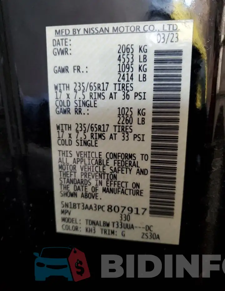 5N1BT3AA3PC807917 Photo# 12