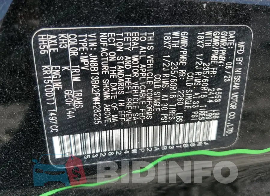 JN8BT3BA2PW428235 Photo# 13