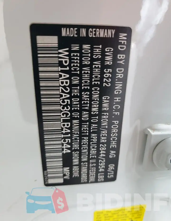 WP1AB2A53GLB41544 Photo# 13