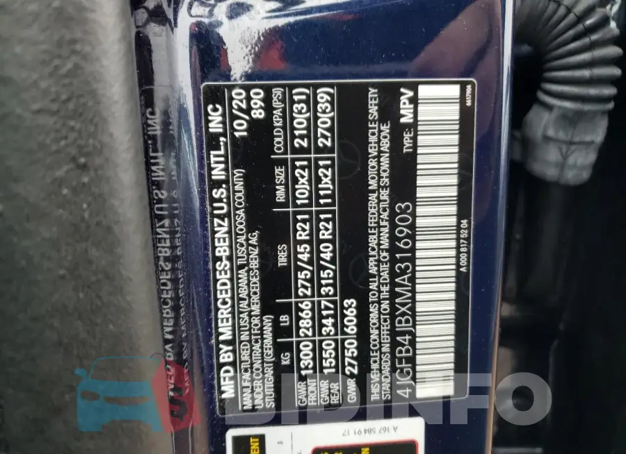 4JGFB4JBXMA316903 Photo# 12