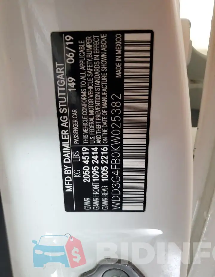 WDD3G4FB0KW025382 Photo# 12