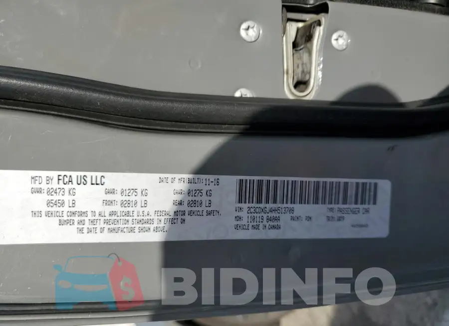 2C3CDXGJ4HH513708 Photo# 12
