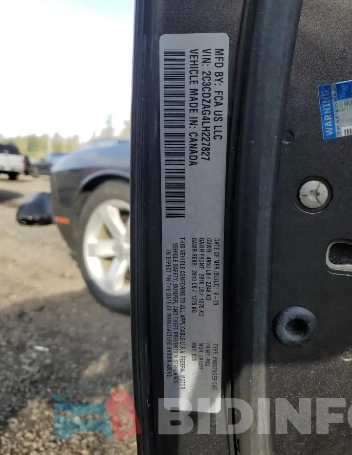 2C3CDZAG4LH227827 Photo# 12