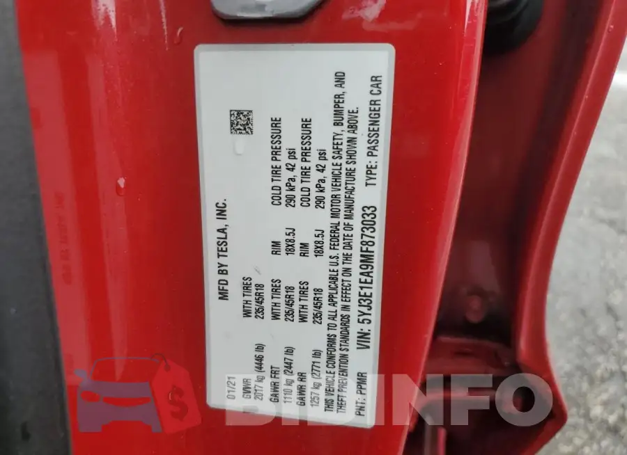 5YJ3E1EA9MF873033 Photo# 13