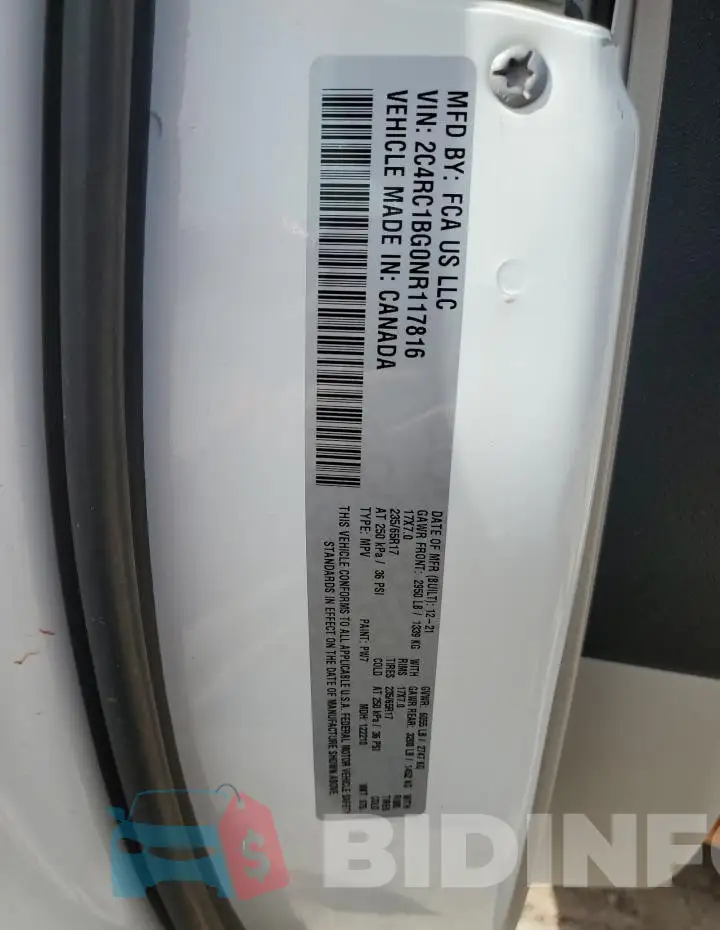 2C4RC1BG0NR117816 Photo# 14