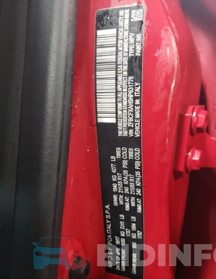 ZFBCFXAH5HP631776 Photo# 13