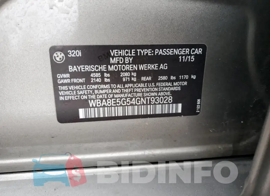 WBA8E5G54GNT93028 Photo# 12