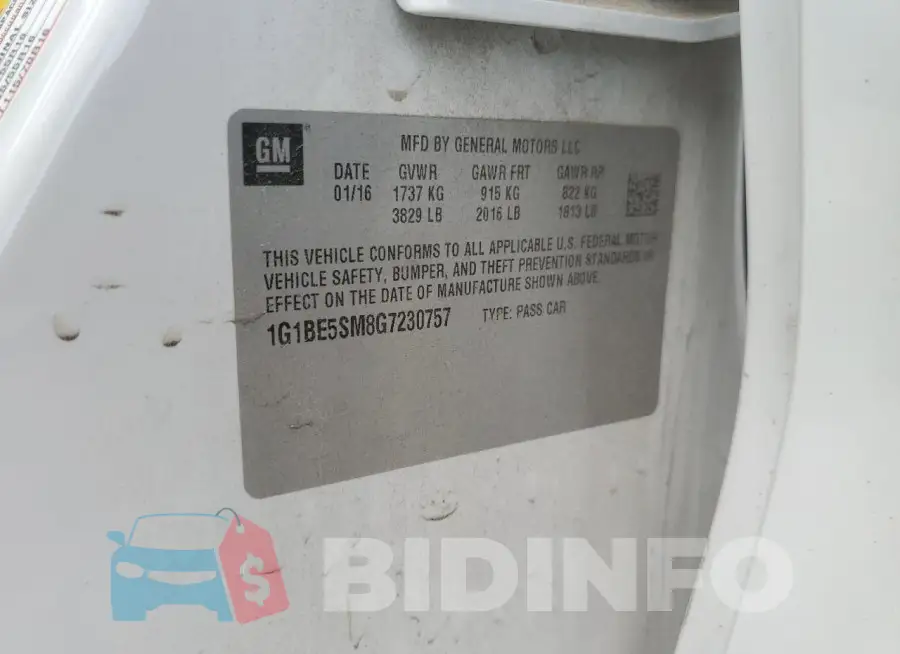 1G1BE5SM8G7230757 Photo# 12