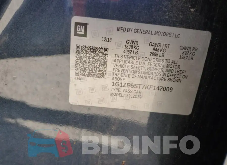 1G1ZB5ST7KF147009 Photo# 12