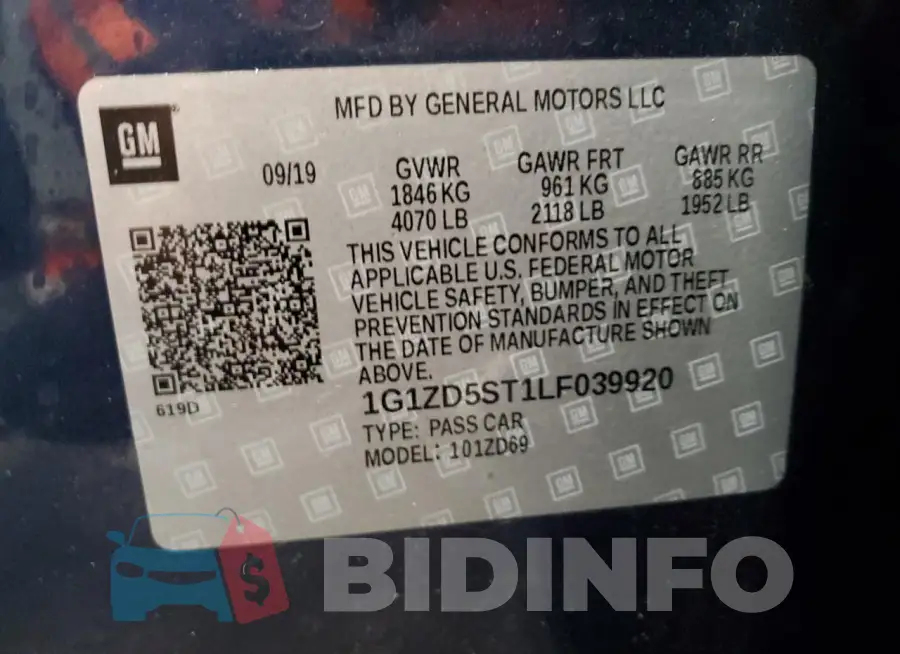 1G1ZD5ST1LF039920 Photo# 13