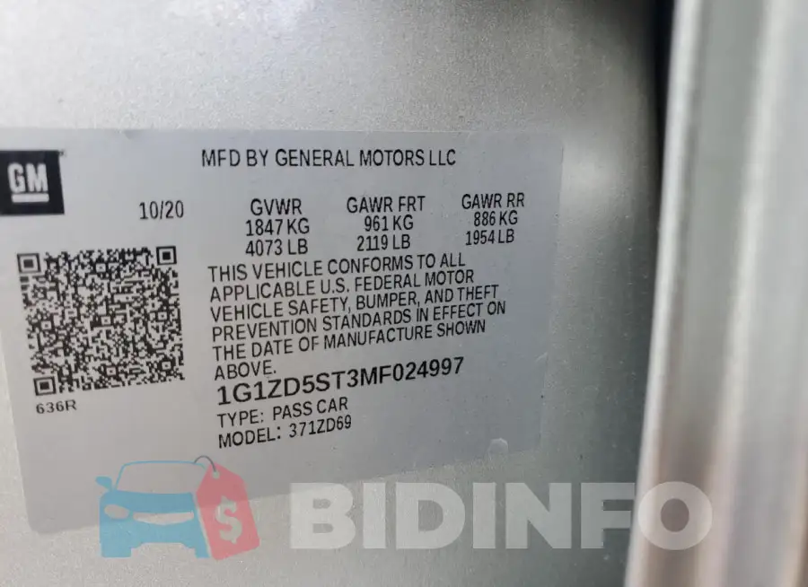 1G1ZD5ST3MF024997 Photo# 12