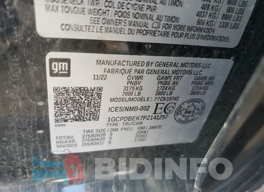 1GCPDBEK7PZ141257 Photo# 12