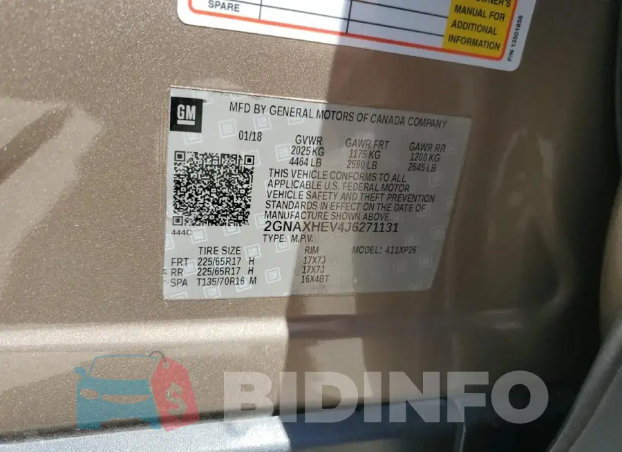 2GNAXHEV4J6271131 Photo# 13