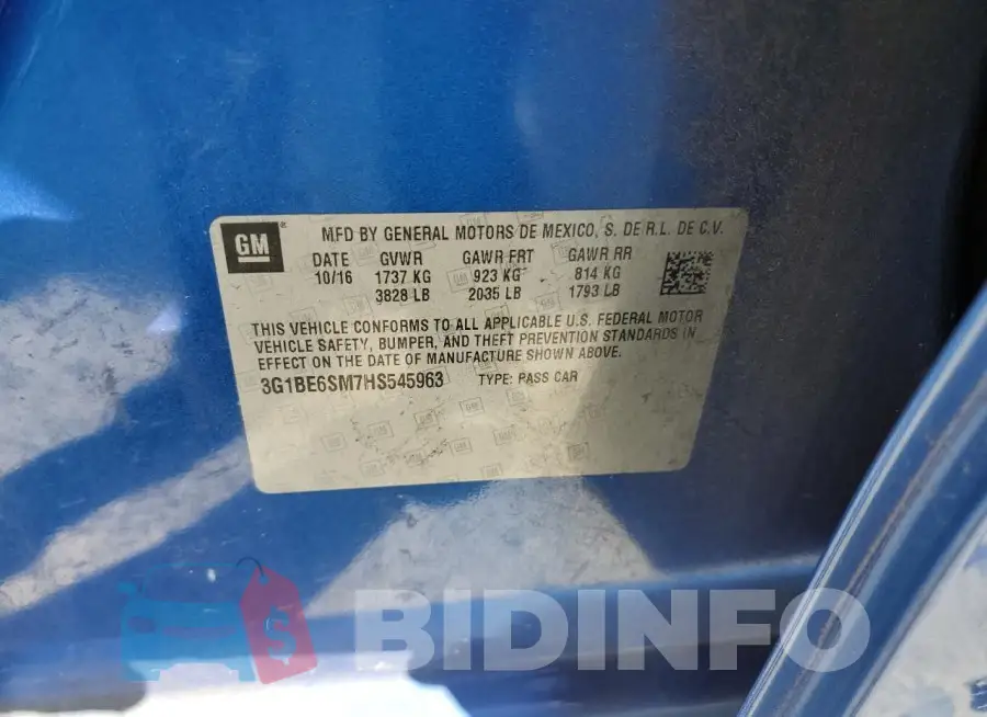 3G1BE6SM7HS545963 Photo# 12