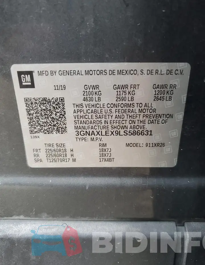 3GNAXLEX9LS586631 Photo# 13