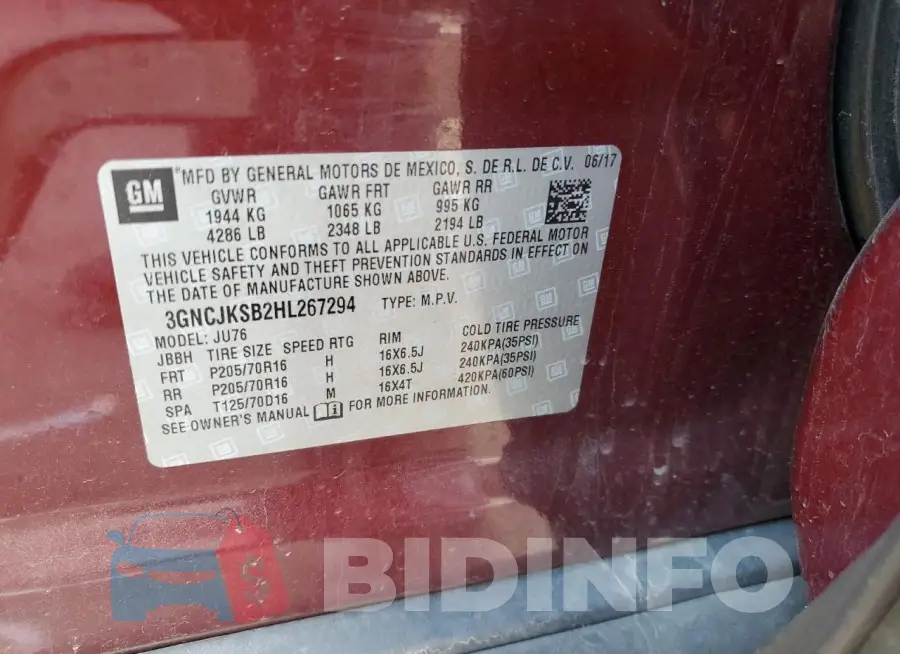 3GNCJKSB2HL267294 Photo# 13