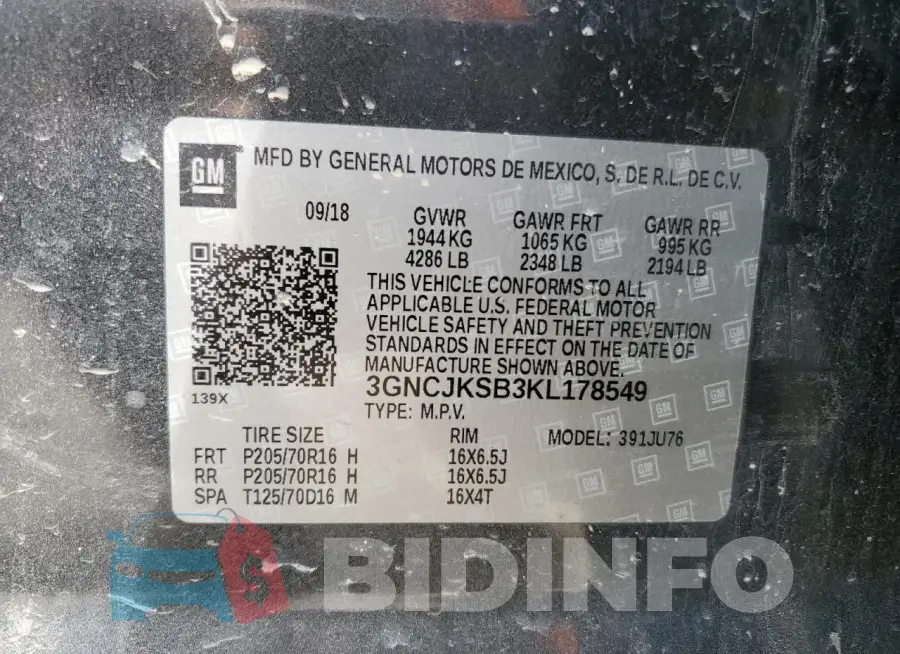 3GNCJKSB3KL178549 Photo# 14