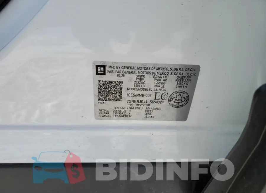 3GNKBJR41LS654024 Photo# 14